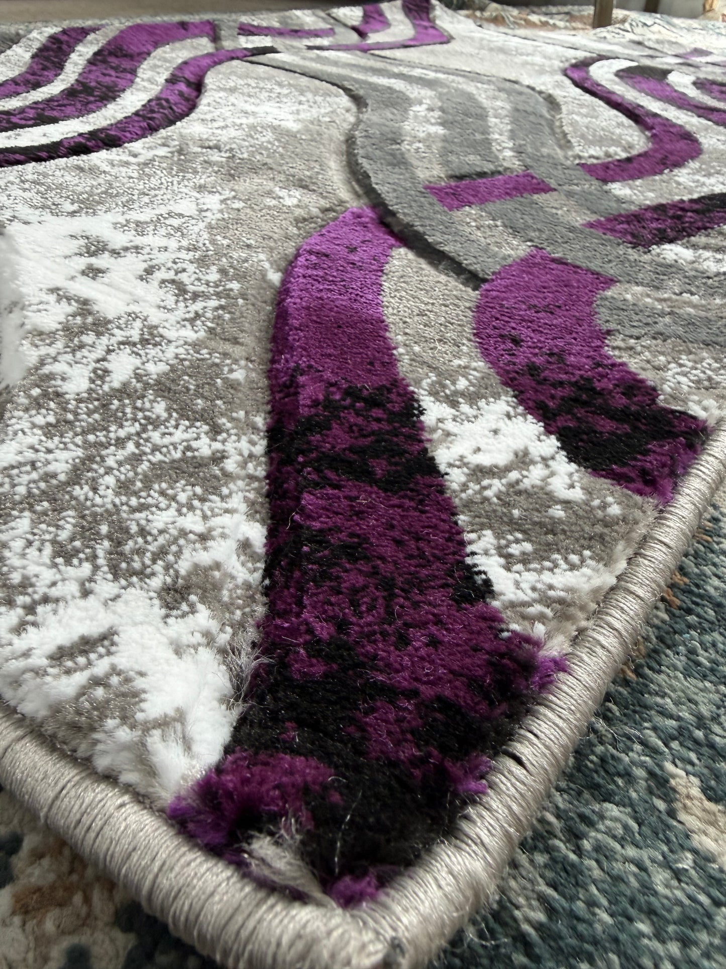 Noble Area Rug – Purple, Grey, and White (3x4)