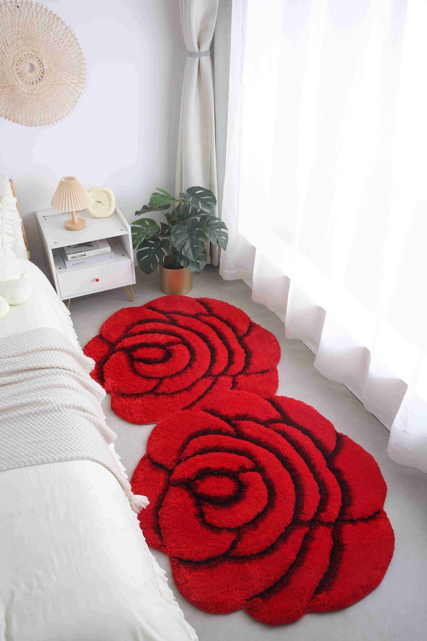 FAUX FUR Rug DOUBLE ROSE