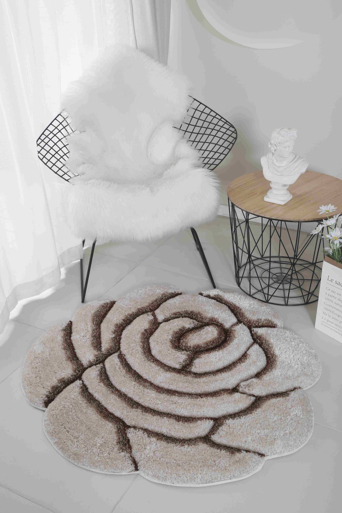 FAUX FUR Rug ROSE
