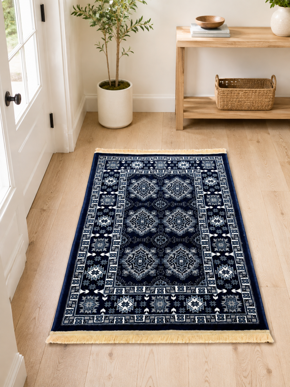 Sapphire Tribal Fringe Rug