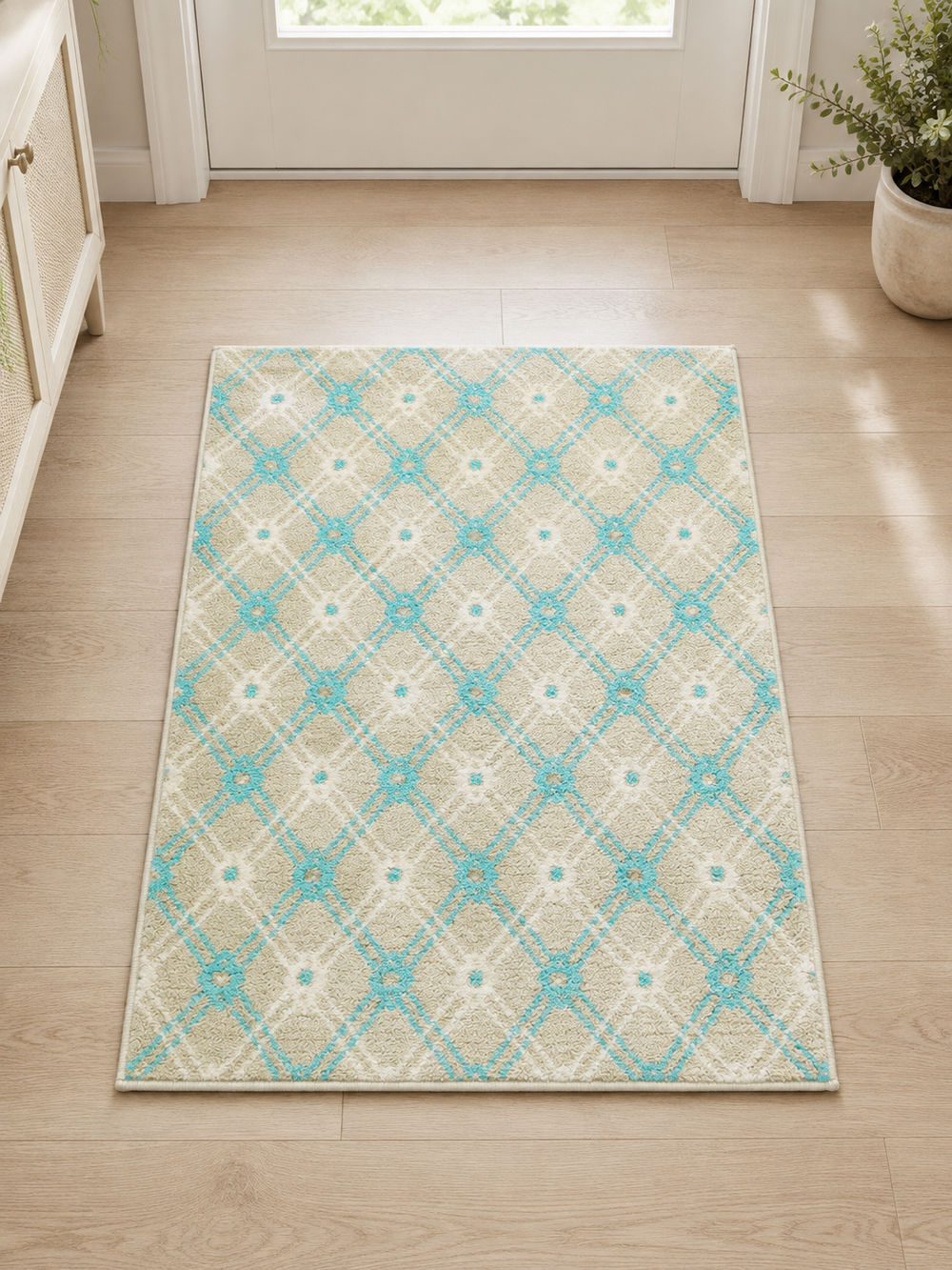 Azure Diamond Trellis Rug