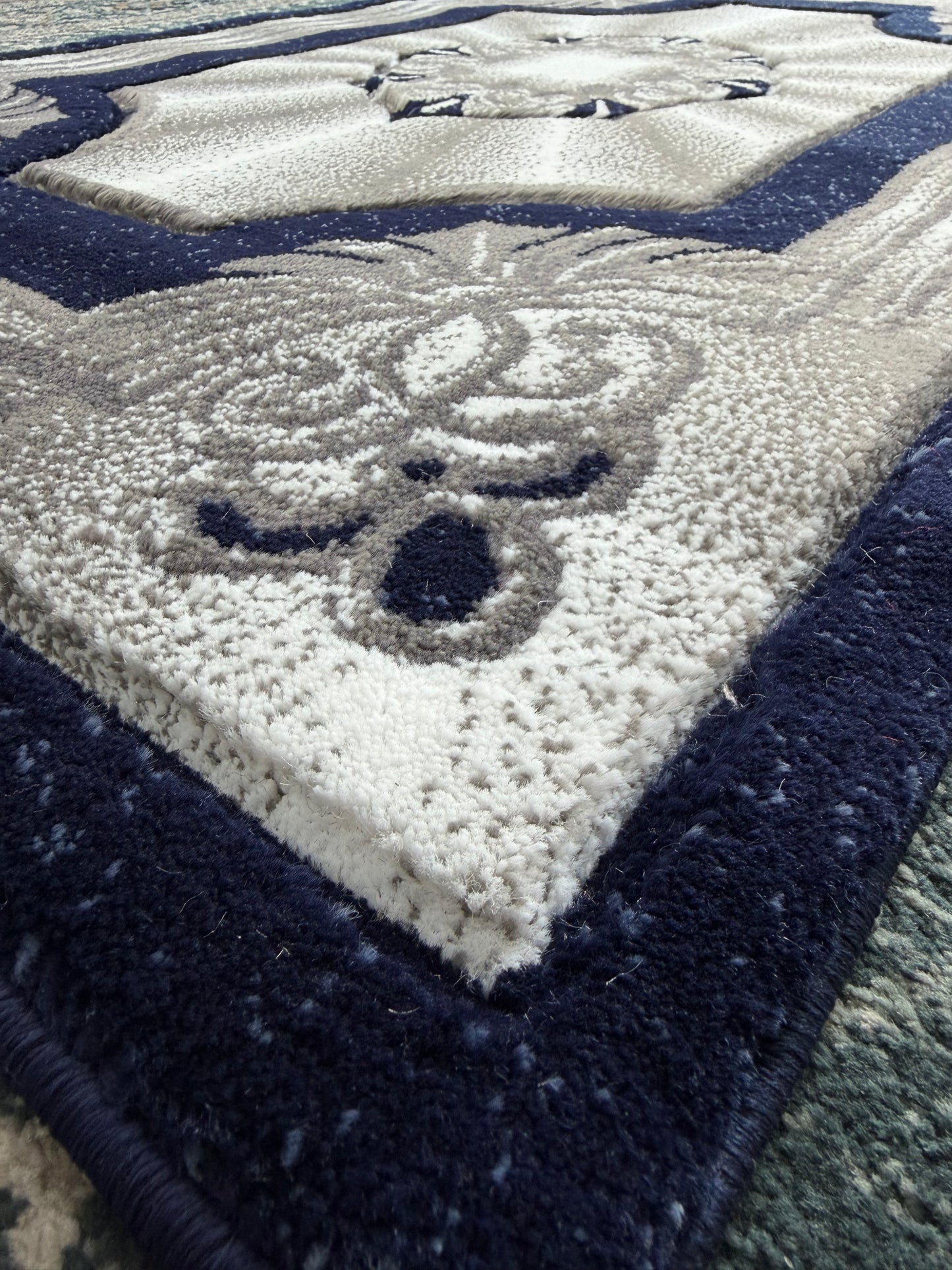 Elegance Area Rug – Navy Blue, Grey, and White (3x4)