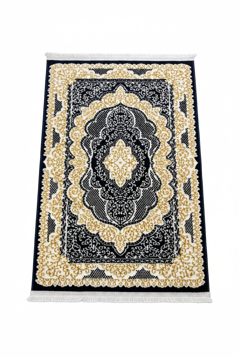 Royal Area Rug – Navy Blue, Gold, and Cream (3x4)
