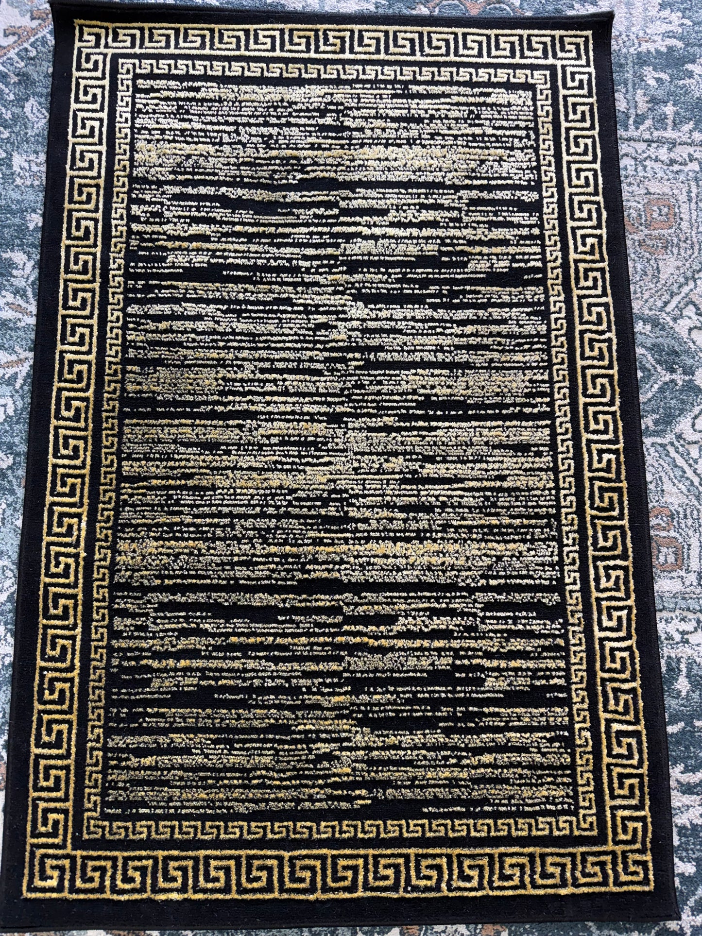 Regal Area Rug – Black and Gold (3x4)