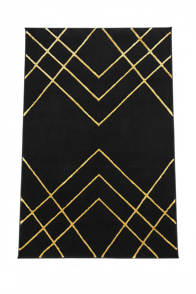 Regal Area Rug – Black and Gold (3x4)