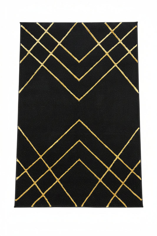 Regal Area Rug – Black and Gold (3x4)