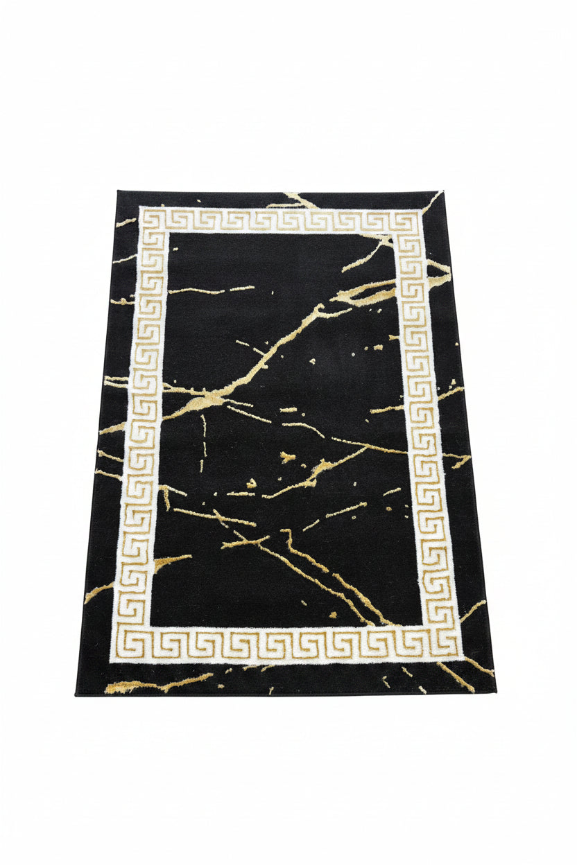 Regal Area Rug – Black and Gold (3x4)