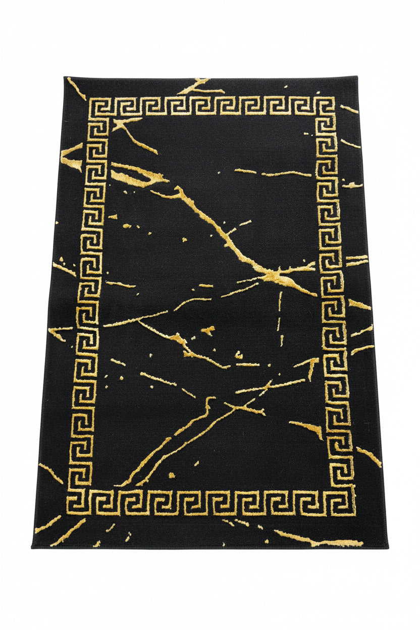 Regal Area Rug – Black and Gold (3x4)