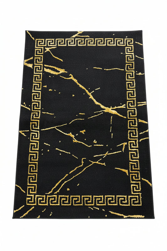Regal Area Rug – Black and Gold (3x4)