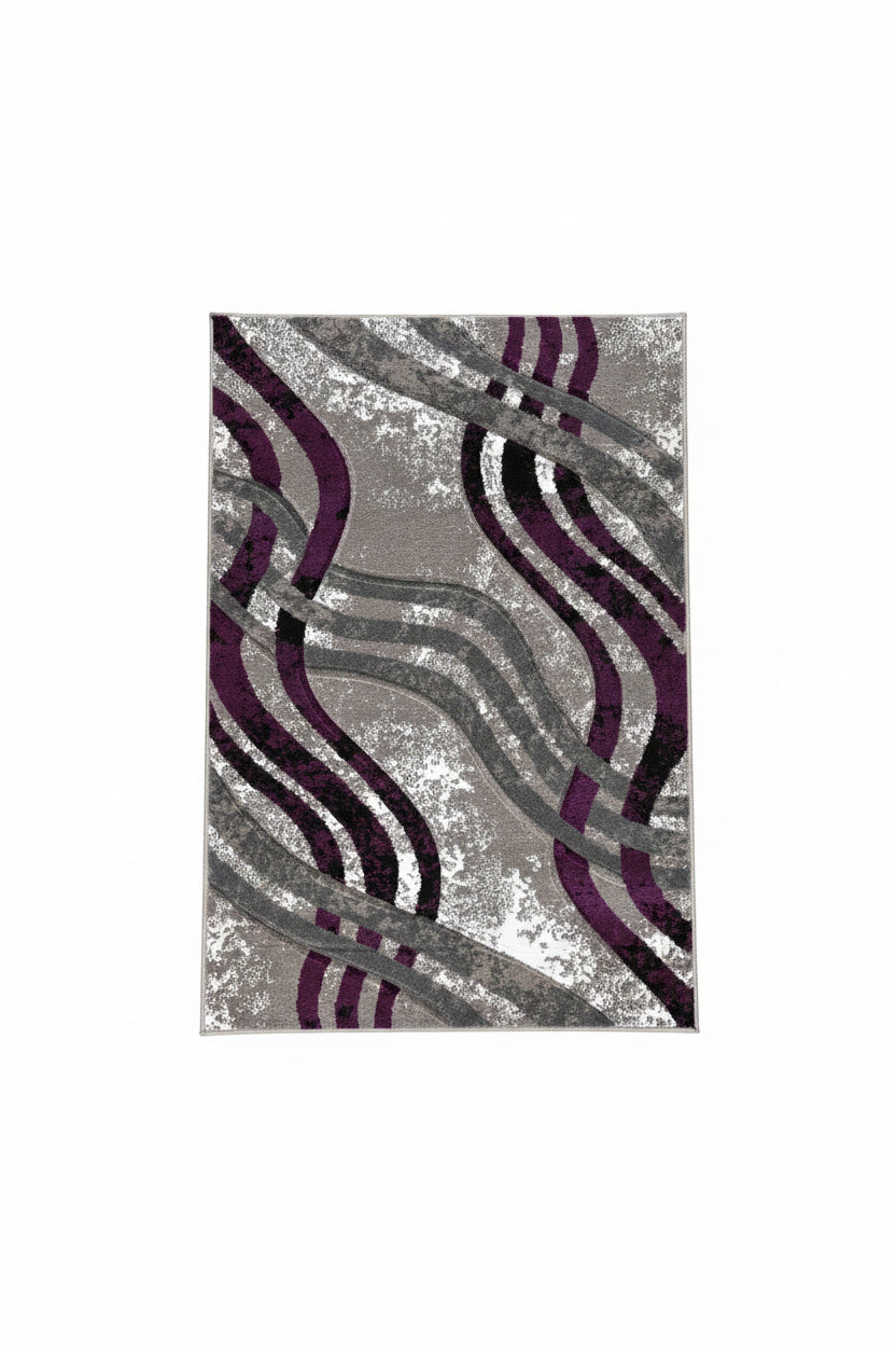 Noble Area Rug – Purple, Grey, and White (3x4)