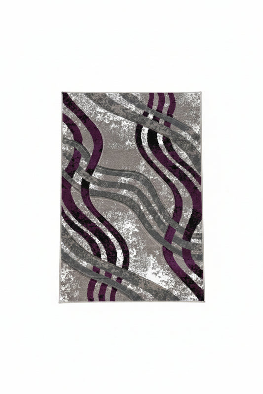 Noble Area Rug – Purple, Grey, and White (3x4)