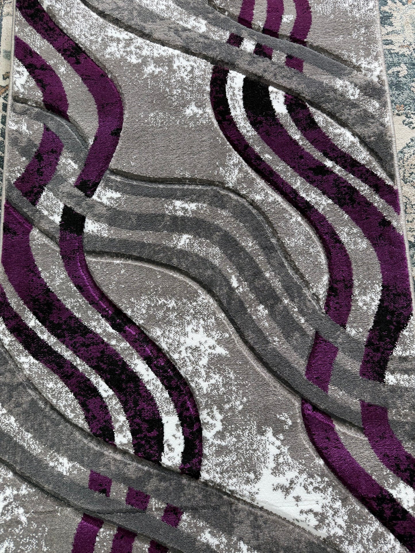 Noble Area Rug – Purple, Grey, and White (3x4)