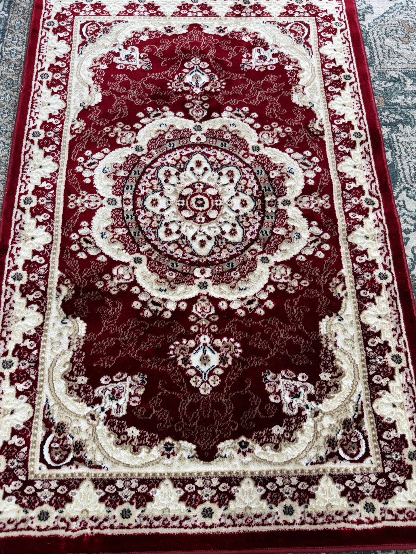 Dynasty Area Rug – Red, Cream, and Beige (3x4)