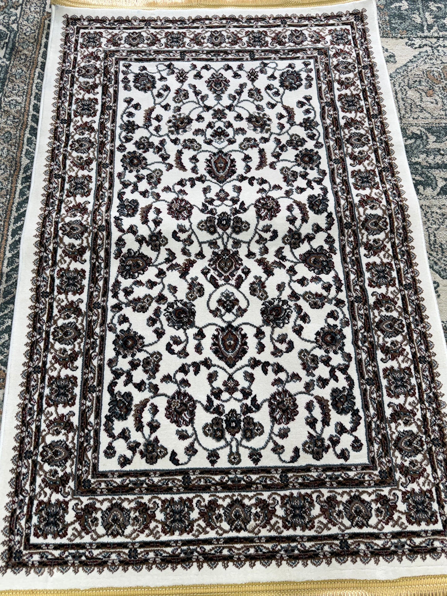 Tribal Area Rug – Chocolate Brown and Cream (3x4)