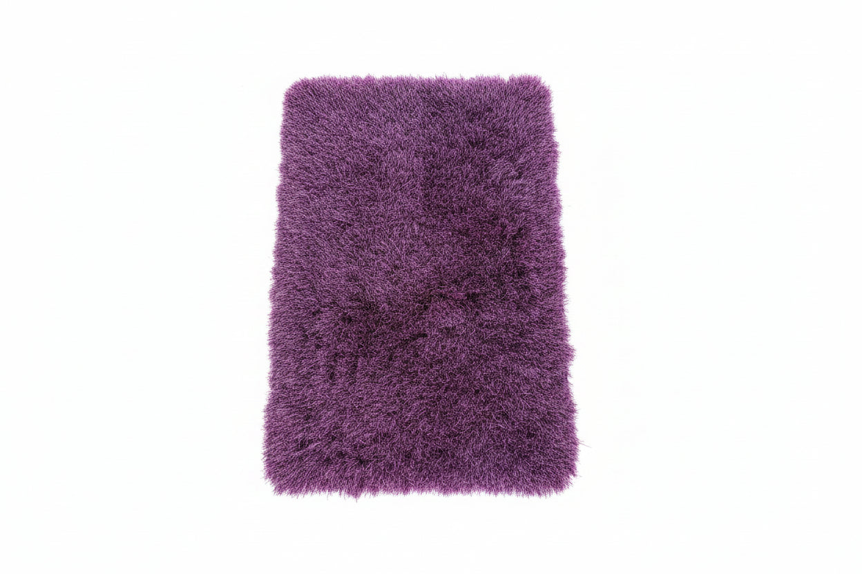 Shaggy Shimmer Area Rug – Purple and Silver (3x4)