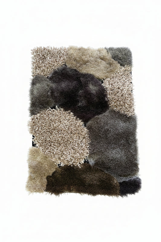 Cobblestone Area Rug – Charcoal, Taupe, and Beige (2x3)