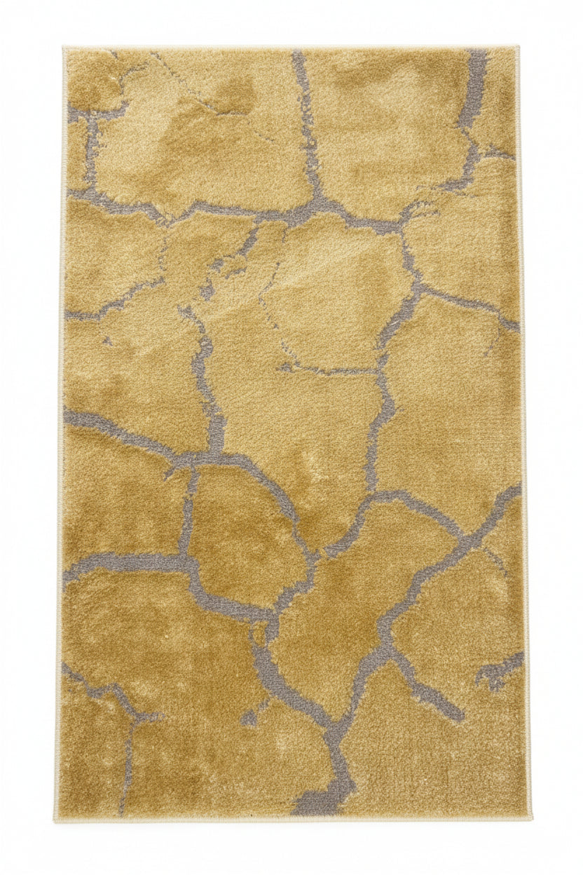 Matrix Shimmer Area Rug – Ochre Gold and Taupe Grey (2x3)