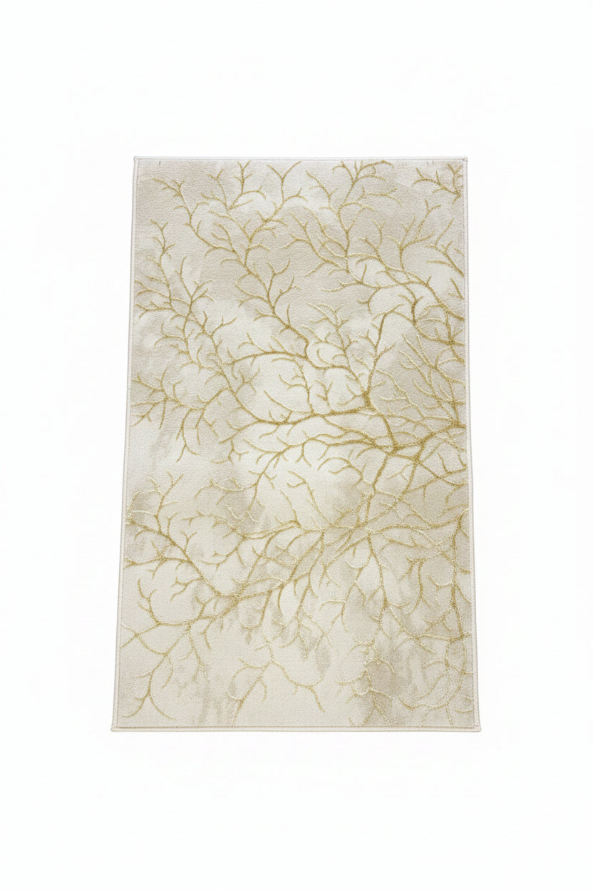 Coral Reef Area Rug – Cream and Metallic Gold (2x3)