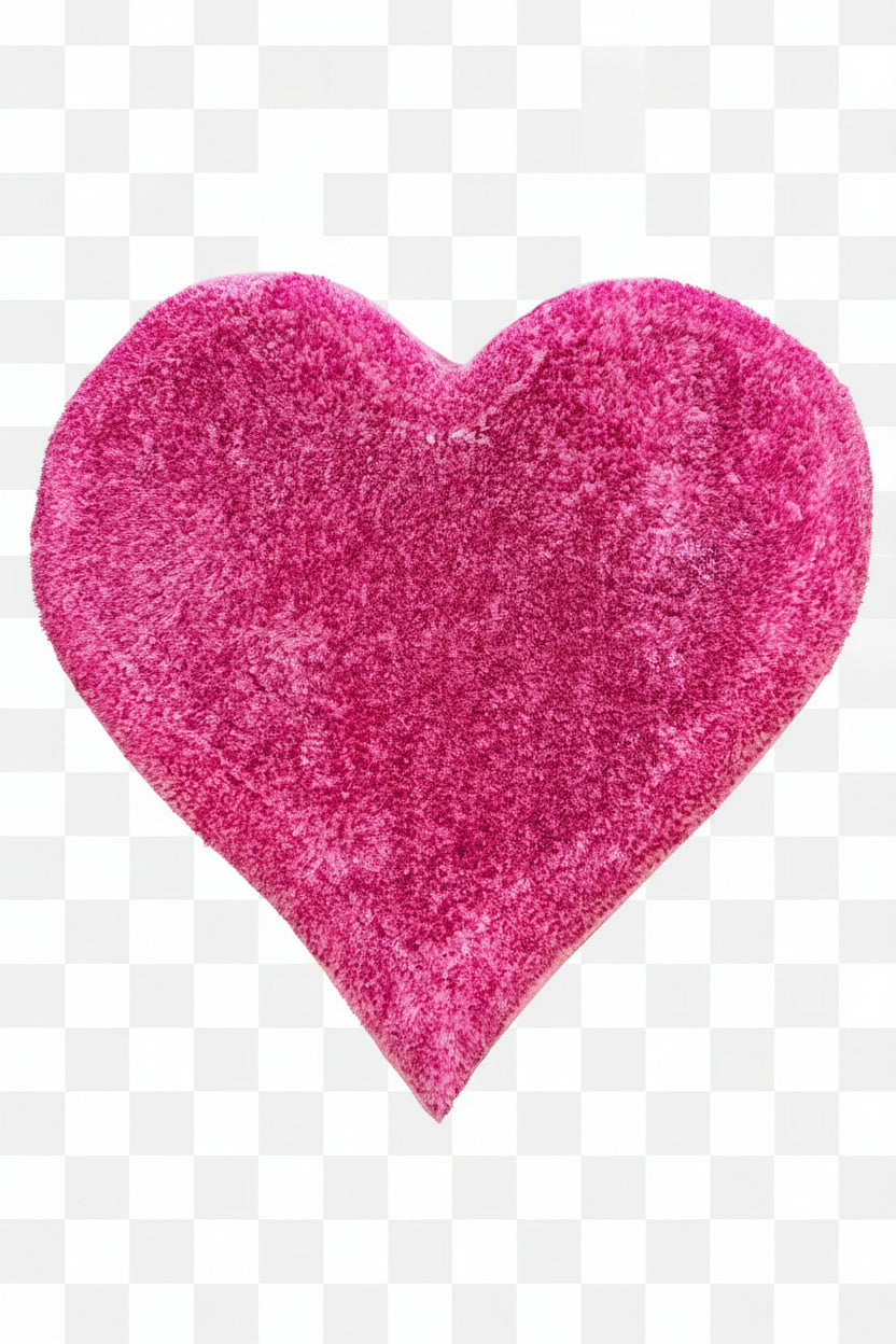 Chartreuse Heart Shag Area Rug – Hot Pink (Heart-Shaped Accent Rug)
