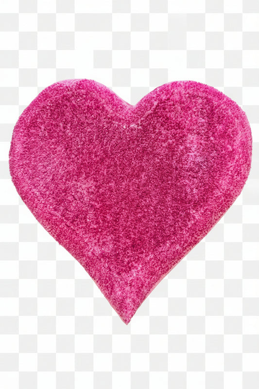 Chartreuse Heart Shag Area Rug – Hot Pink (Heart-Shaped Accent Rug)