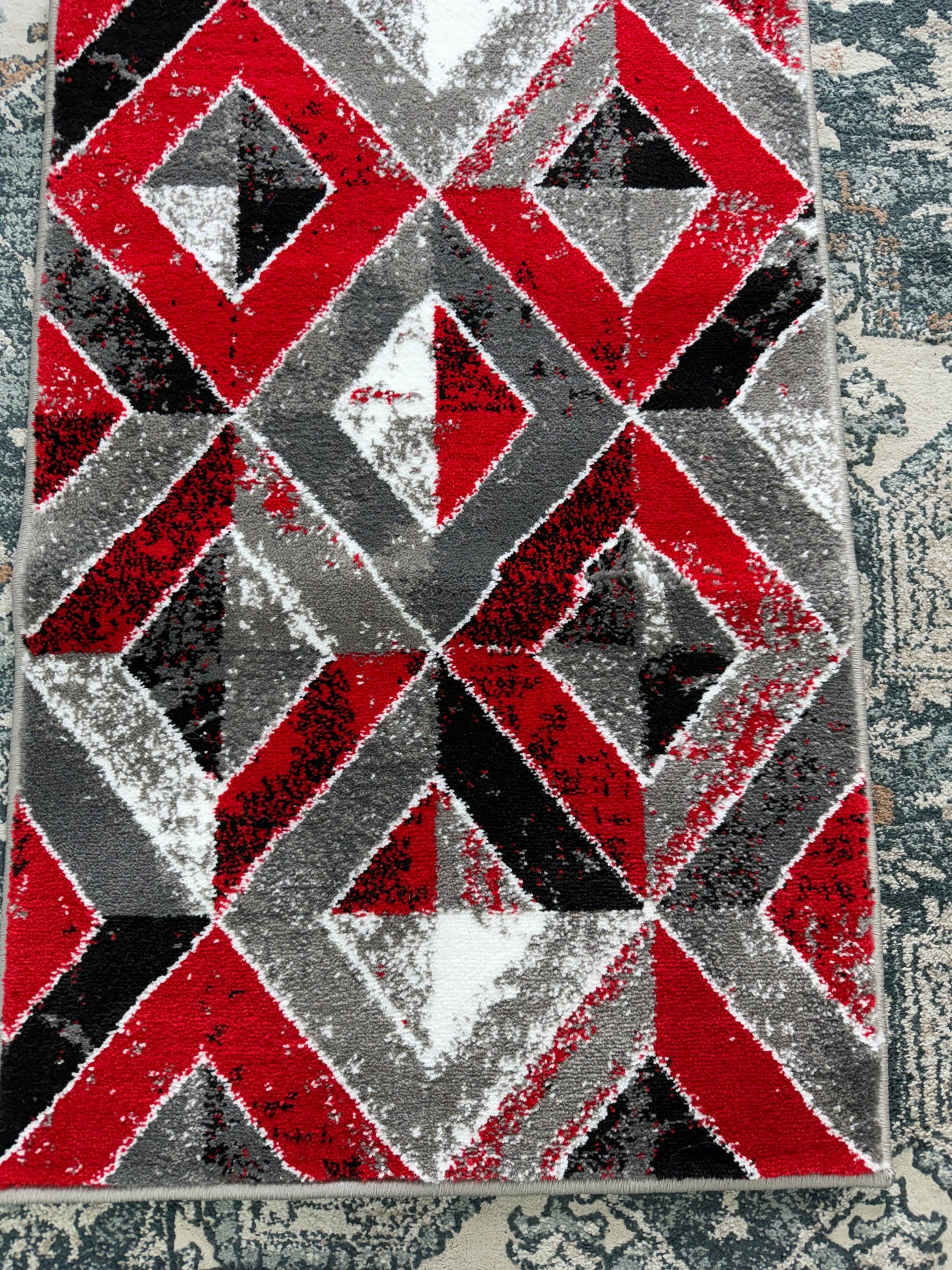 Regal Area Rug – Red, Black, and Grey (2x3)