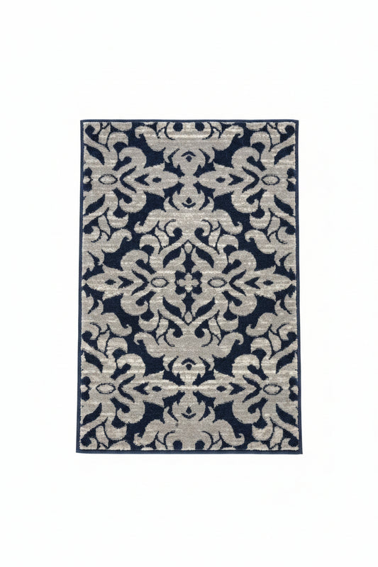 Oasis Area Rug – Navy Blue and Grey (2x3)