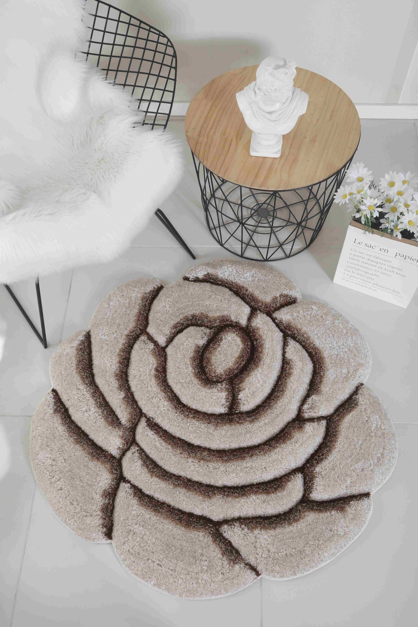 FAUX FUR Rug ROSE