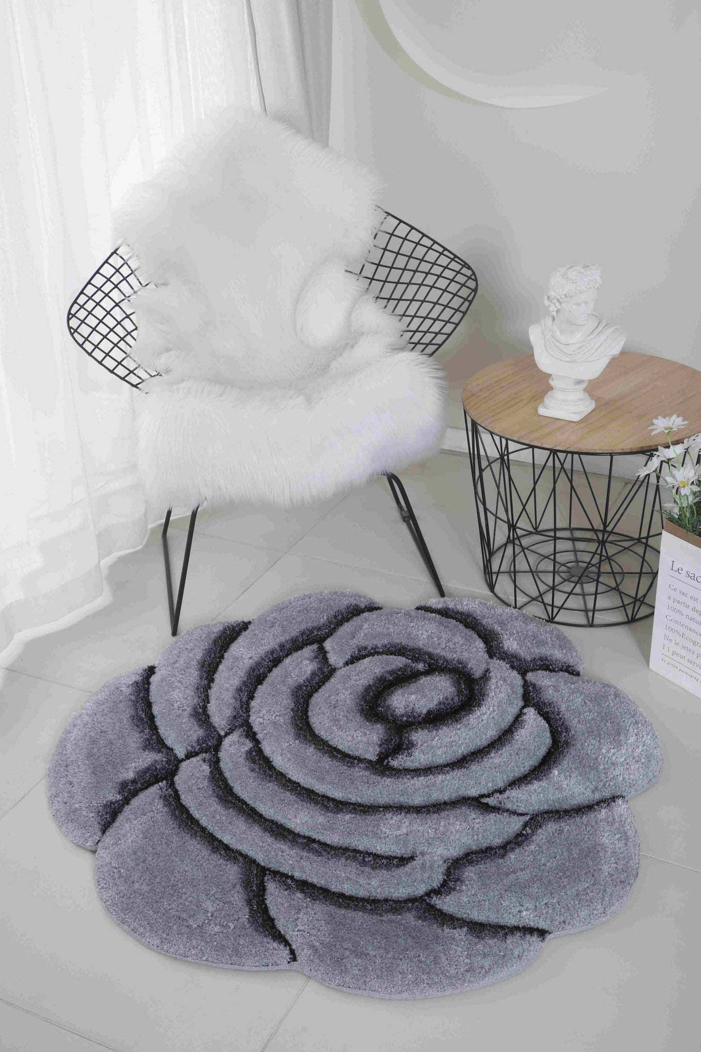 FAUX FUR Rug ROSE
