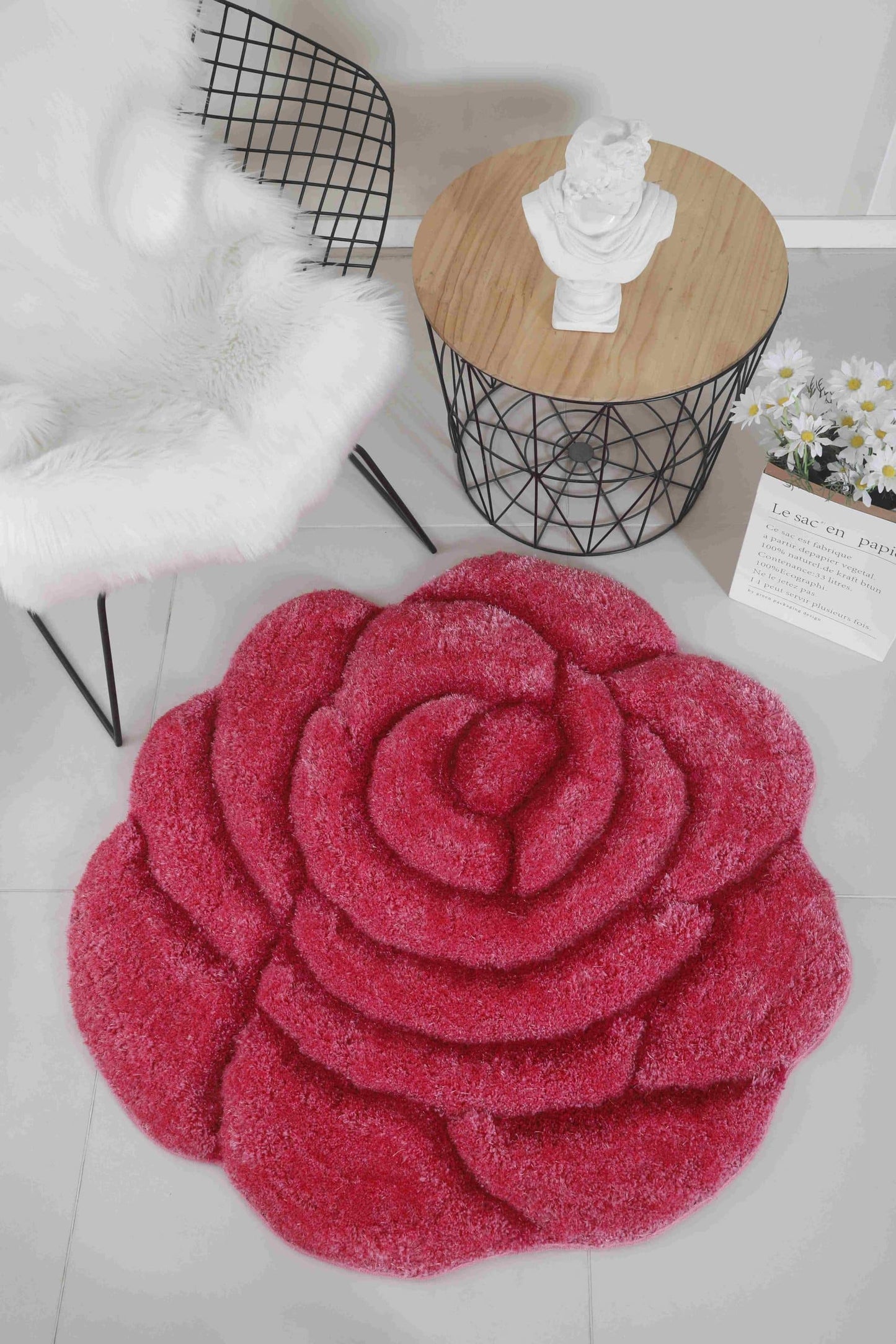 FAUX FUR Rug ROSE