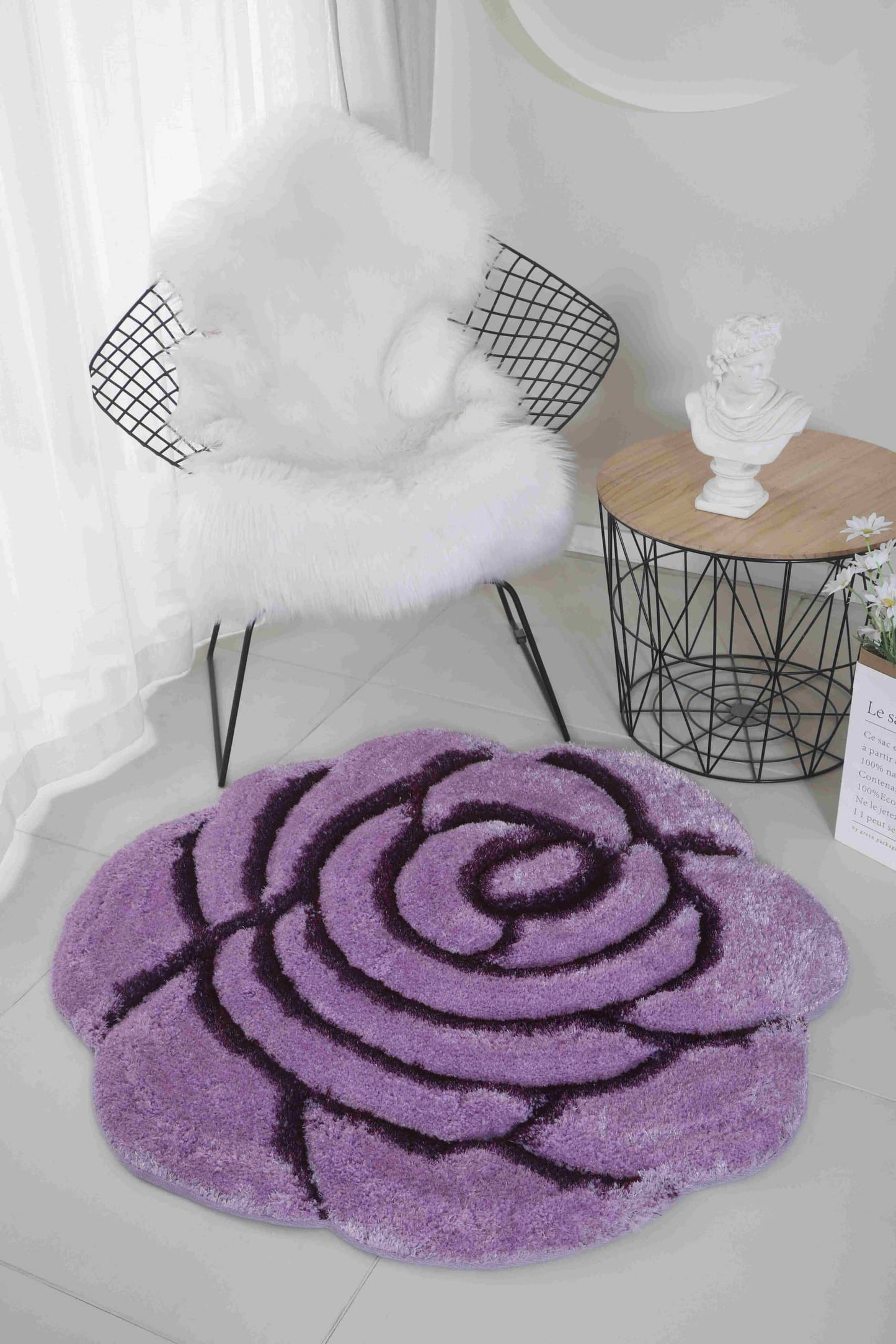 FAUX FUR Rug ROSE