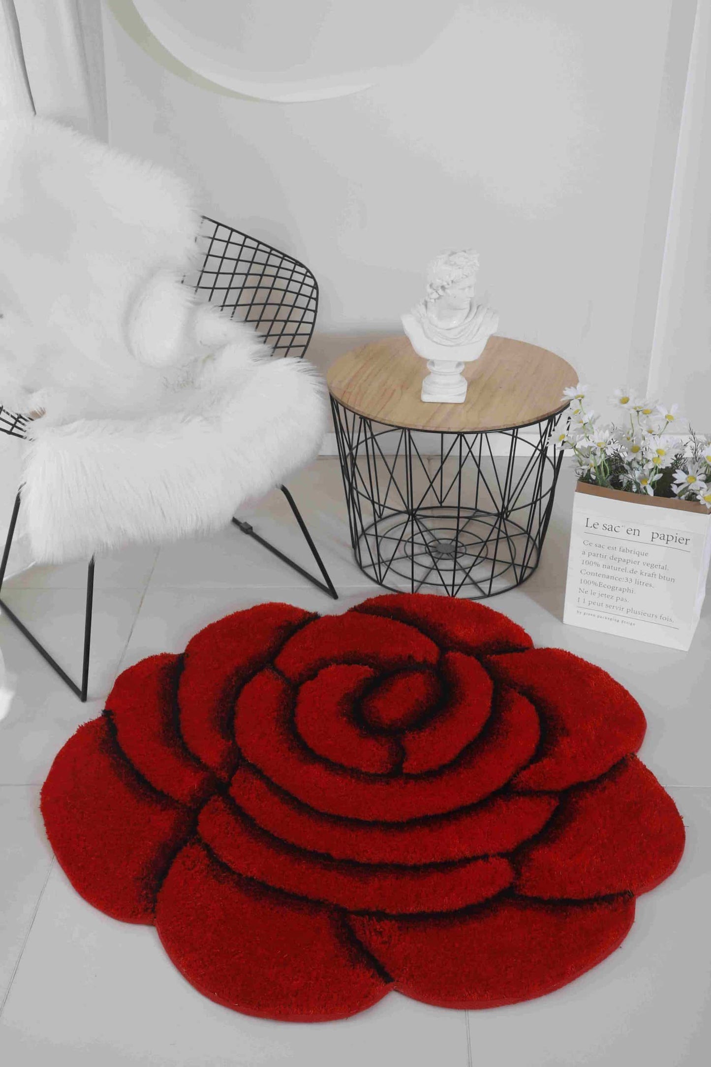 FAUX FUR Rug ROSE