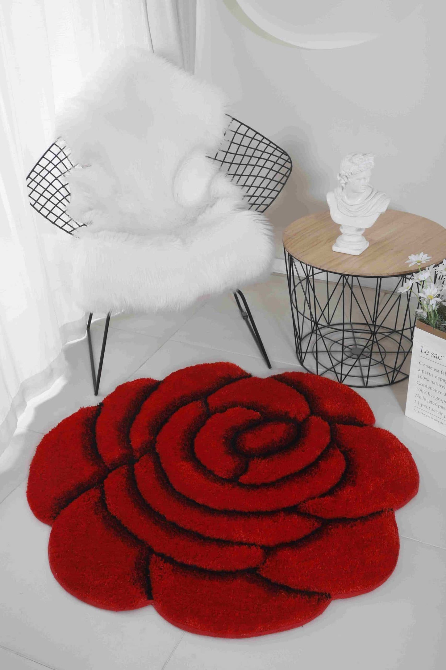FAUX FUR Rug ROSE