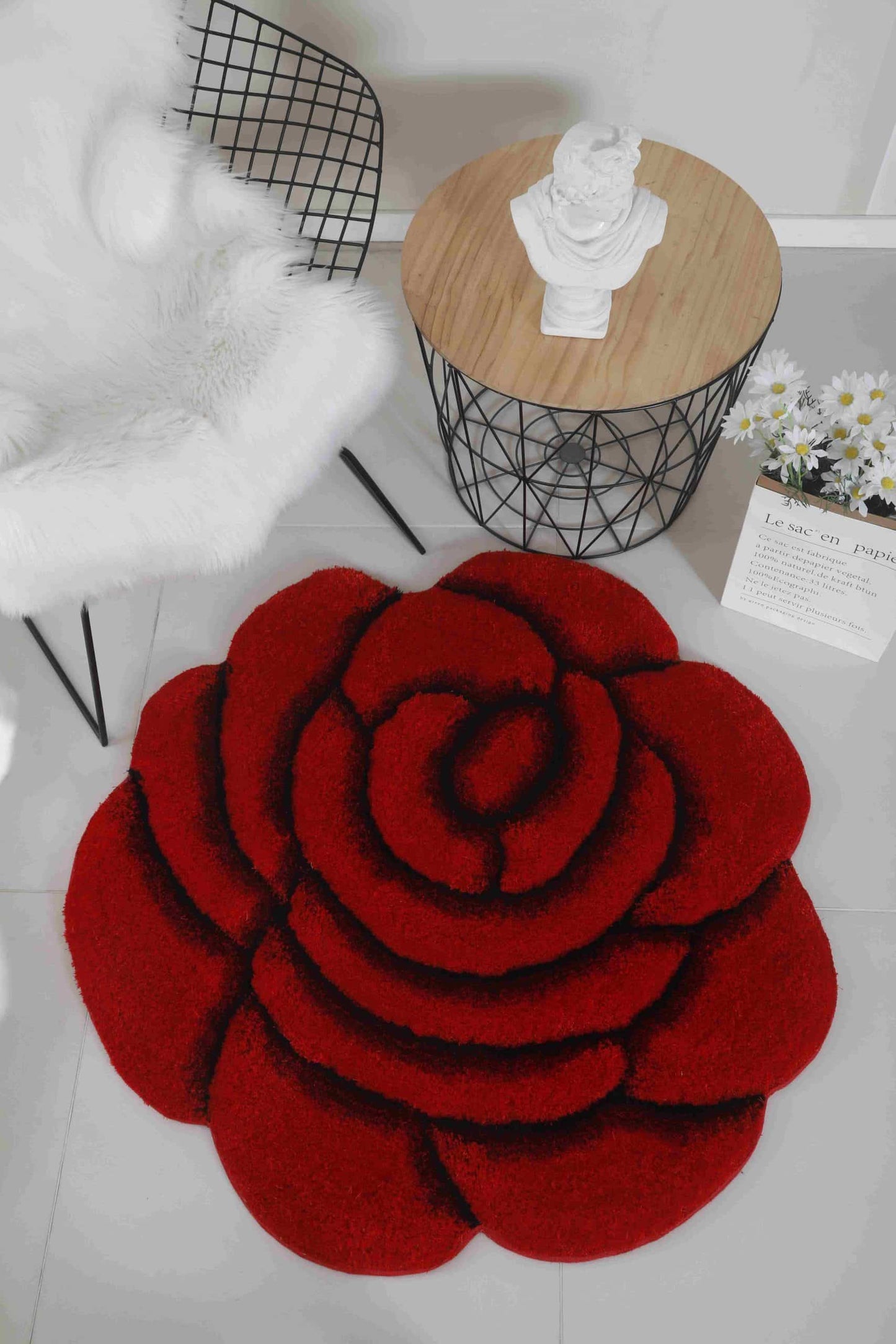 FAUX FUR Rug ROSE