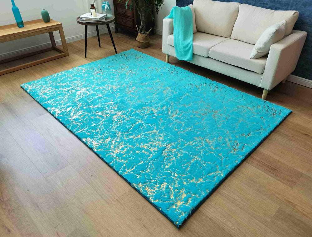TIMMY-S SHAGGY Rug TD3396-B6-TEAL+GOLD